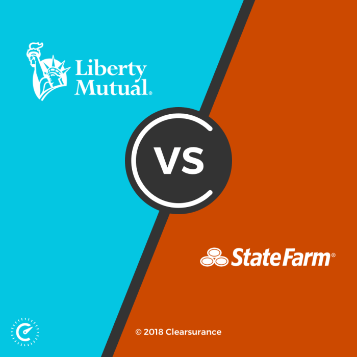 Compare State Farm and Liberty Mutual auto insurance