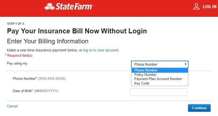 State Farm auto insurance online payment